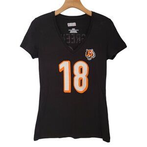 NFL‎ Team Apparel CINCINNATI BENGALS AJ GREEN #18  Womens Sz S Short Sleeve Top